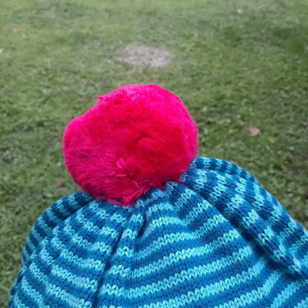 Catimini NWT sz 7/10 Pom Pom Toboggan Hat Stripes/Polka dots